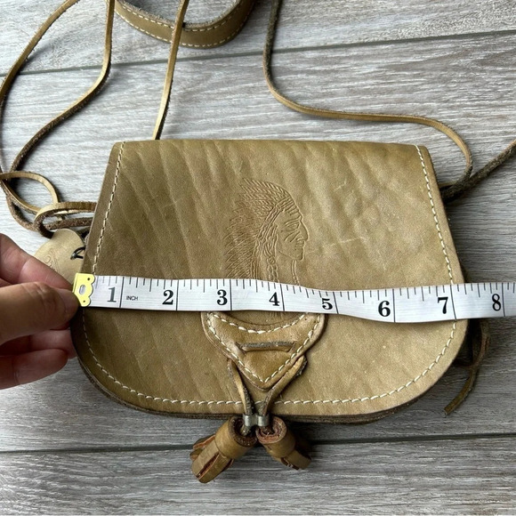 Vintage OTTO Full Leather Tribal Satchel Crossbody Bag - Picture 15 of 16